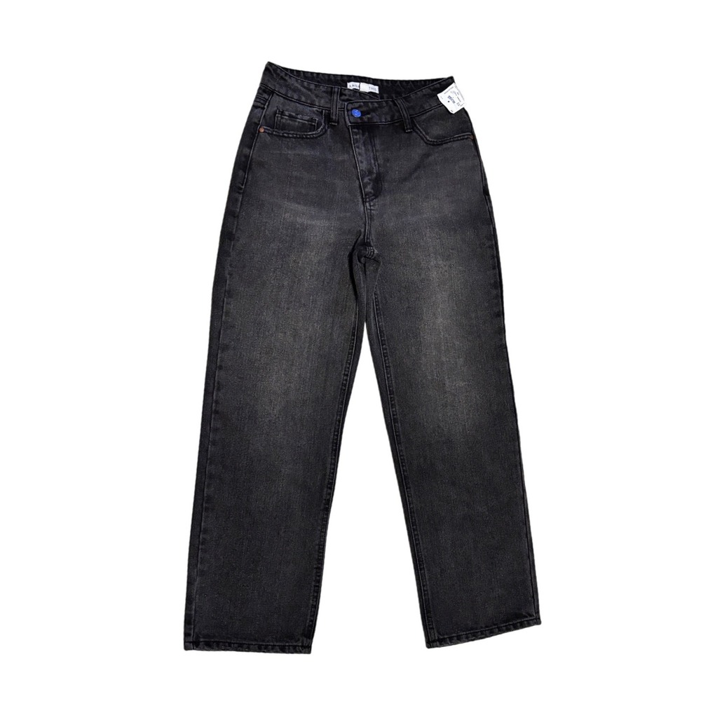 AND‎ NOW THIS Unique Women's Gray High Rise Wide Straight Leg Jeans Size 26 New